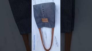 Sewing diy denim shoulder bag from old jeans #wandeeeasysewing  #shoulderbag #diytotevag #jeansbag