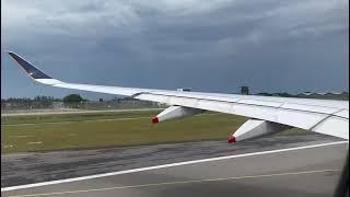 Singapore Airlines A350-900 takeoff from Changi Airport