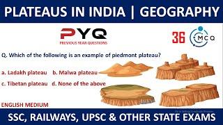 Plateau in India MCQ | Peninsular Plateau of India | Geography | Major Plateau of India MCQ.