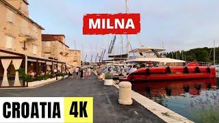 BRAC ISLAND, CROATIA  [4K] MILNA — Walking Tour