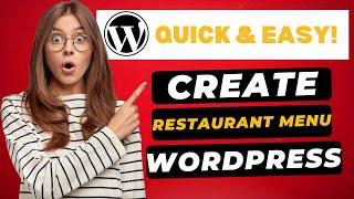 How To Create A Restaurant Menu In WordPress 2024  - (FAST & Easy!)