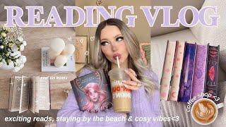 READING VLOG  staying by the beach, fantasy books & unboxings 🫧  ️