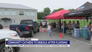 Church groups, restaurants help Newport flooding victims