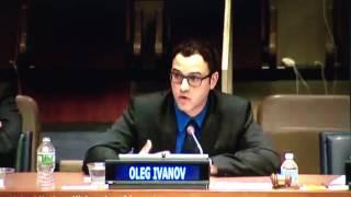 Oleg Ivanov speaking at the High-Level Forum on Global Anti-Semitism at the UN