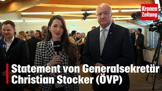 Erstes Statement von Generalsekretär Christian Stocker aus der ÖVP Wahlzentrale | krone.tv NEWS