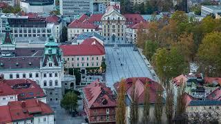 Ljubljana aerial downtown