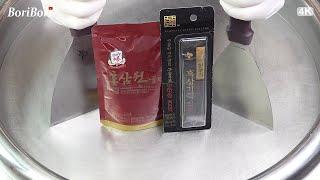 코로나19 아웃!! 홍삼 + 흑삼 철판아이스크림(Red Ginseng + Black Ginseng ice cream rolls)