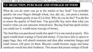 Selection of food | purchase of food | storage of food | Home Science | गृह विज्ञान