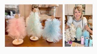 Cotton Candy Tulle Christmas Trees & Lacy Canvas Rag Trees