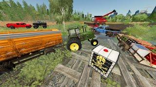 Harvesting in Mud Before Next Big Storm | Farming Simulator 22