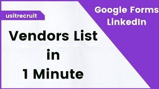 How to Get Vendors List in Just 1 Minute | Vendors list | US Staffing | usitrecruit