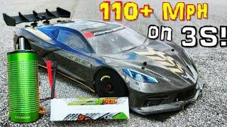 (ONLY 3S) 111 Mph! INSANE! 1721 2400kv SPEEDRUN MOTOR! Arrma Infraction V2GT C8