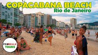 Copacabana Beach Evening Walk - Rio de Janeiro,  - 4K60fps with Captions