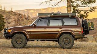 FJ80 80 Series Land Cruiser Overland Build - Brown LLOD FZJ80 with a GFC Rooftop Tent walk around