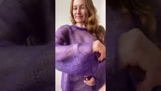Вязание паутинки из Кид мохера спицами #каксвязатьсвитер к#бесплатныймастеркласс #паутинка #вязание