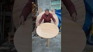 Solid wood round dining table solid wood furniture strong and durable craftsmanship handmade woo