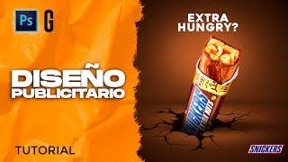 Photoshop Tutorial | Diseño Publicitario Snickers  | Advertising Design Snickers STEP by STEP