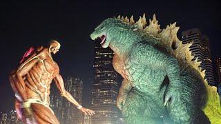 Colossal Titan Attacks Godzilla