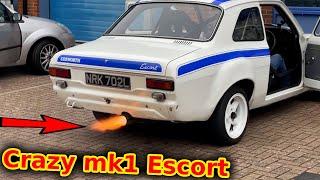 Classic Ford Gets big TURBO engine (flames)