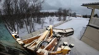 First snow plowing video this season .