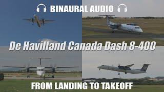 De Havilland Canada Dash 8-400 - At Pécs-Pogány Airport (Binaural audio)