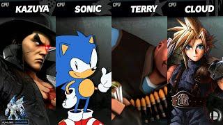 Kazuya vs Sonic vs Heavy vs Cloud