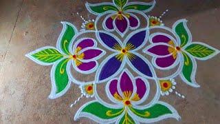 Easy Sankranthi Muggulu 3*3 dots Pongal Kolam Friday special rangoli kolangal