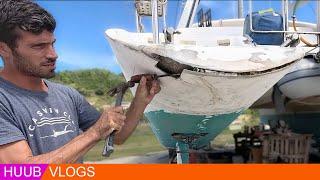 Big Setback in Repair of Hurricane Damaged Catamaran (Rotten Core)