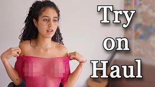 [4K] Transparent Clothes Try-on Haul | Night wear try on haul | See Through Tops