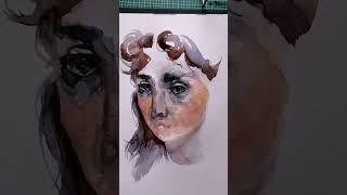 #art #artist #artwork #watercolor #watercolorpainting #portrait #painting #fyp #viralart #drawing