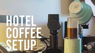 dank hotel coffee setup ft. AeroPress Clear + Flow Control Cap