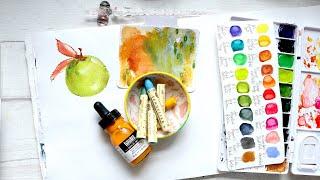 Watercolour & Oil Pastels Combo | Tutorial