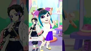 #Demon Slayer Shinobu Kocho makeover by my talking angela 2#shinobukocho #shorts