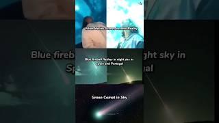 Blue Comet flashes in night sky in Spain and Portugal#shorts