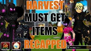 AQW Must Get Harvest Items Recapped! 25+ Maps |Boss Drops - Seasonal -No Class- 2 Badges -Hollowborn