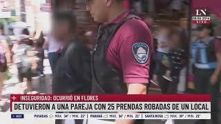 Inseguridad en Flores: detuvieron a una pareja con 25 prendas robadas en un local