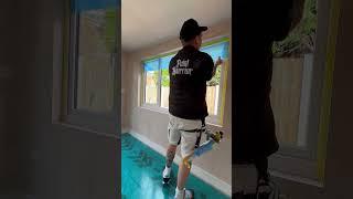 PAINTING NEW PLASTER.. contract Matt emulsion with 40% water  #ytshorts #diy #youtube