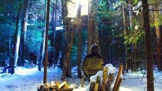 Tree HOUSE - heating is done and we live in the COLD | Bushcraft life in the wild in tiny house