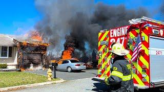 PRE ARRIVAL 2 ALARM STRUCTURE FIRE Brick New Jersey 4/2/23