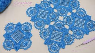 Ажурные КВАДРАТНЫЕ МОТИВЫ вязание крючком МКSUPER Beautiful Pattern Crochet square motifs