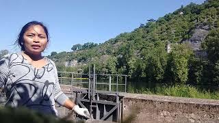 France canal gates , waterways river for boats.opening on my own.