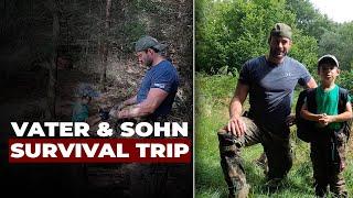 Survival mit 6-jährigem Kind | 24 Stunden im Wald | Shelter bauen Bushcraft Teil 1