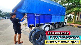 Ban truk meledak di tol | minta kirim ban baru