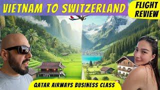 CRAZY Difference Between Qatar Airways Business Class Seats From Vietnam to Switzerland !