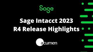 What's New in Sage Intacct 2023 Release 4