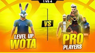 Overpower Wota  vs Pro Players || Free Fire 1 Vs 4 Insane Clash Squad Gameplay - Garena Free fire