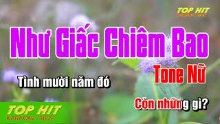 Như Giấc Chiêm Bao Karaoke Tone Nữ Nhạc Sống | TOP HIT KARAOKE