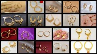 Latest Baby Girl Hoop Earrings Trendy Design Collections/Light weight Small gold hoopearrings/#viral