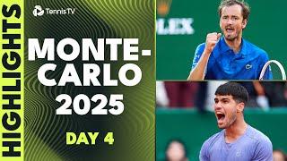 Alcaraz Takes On Cerundolo; Djokovic, Medvedev & More Feature | Monte-Carlo 2025 Highlights Day 4