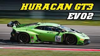 2023 Lamborghini Huracán GT3 EVO2 | Screaming V10 Downshifts, Flybys & Aero whistling sound